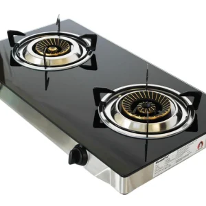 Double Burner Stainless Panel With Brass Burner