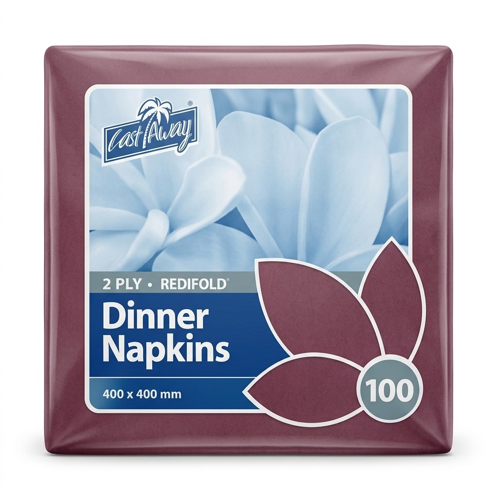 Dinner Napkin Red 2PLY 1/8